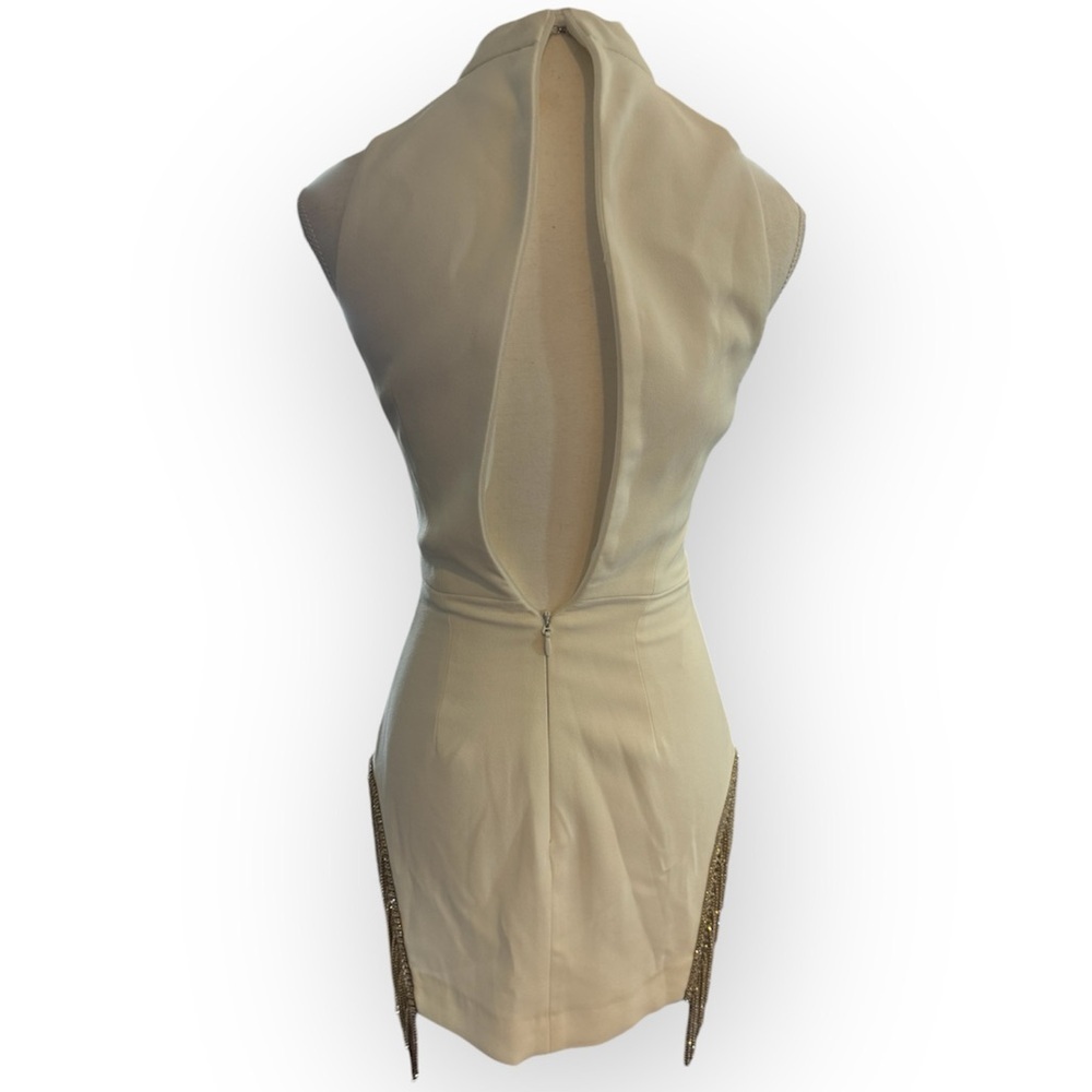 HOUSE OF CB Charlize White Crystal Fringe Mini Dress XS Bridal Holiday - Picture 11 of 13